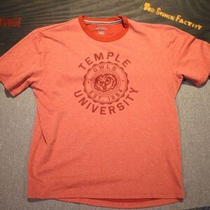 Champion Athletic Wear Temple University Owls Pastel Red T-Shirt - Size Large
